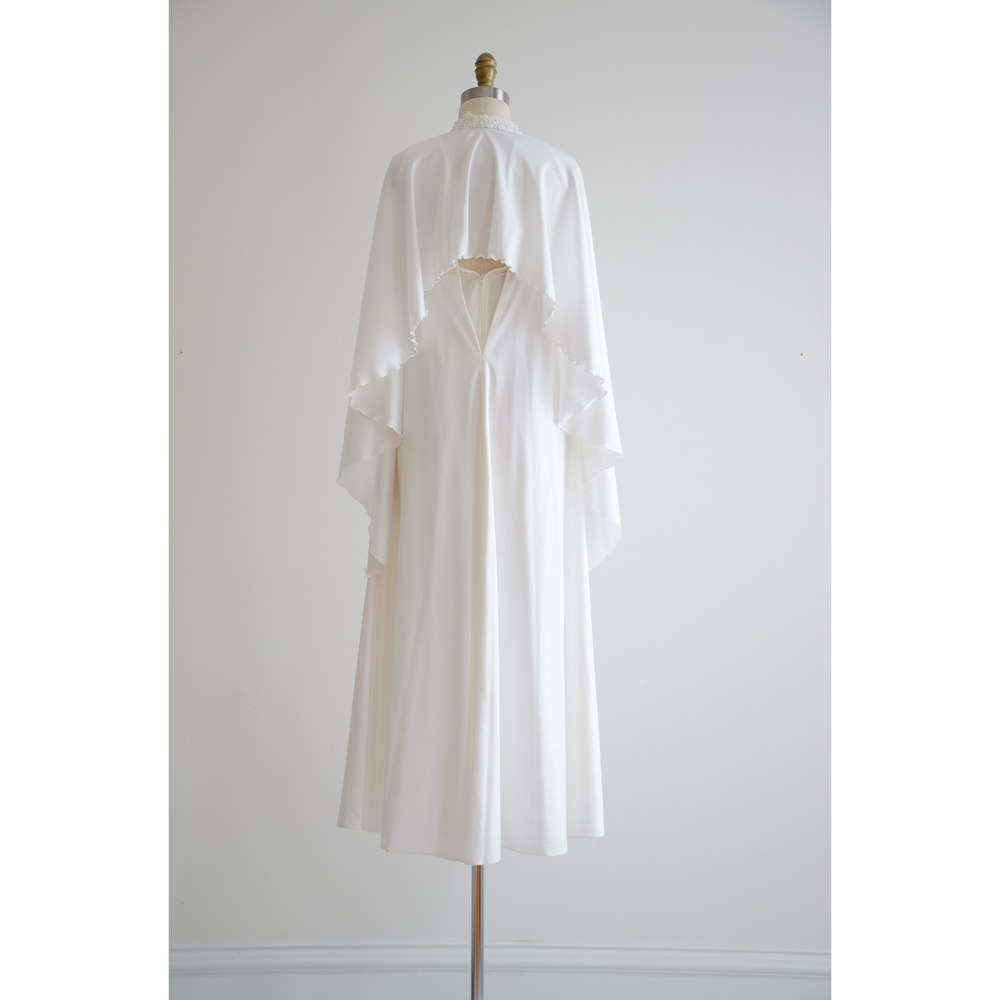 vintage wedding dress 60s Priscilla of Boston sleeveless minimalist white gown - Picture 8 of 10